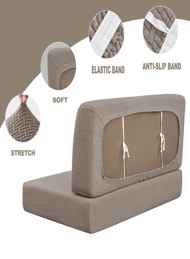 Deisy Dee RV Dinette Cushion Covers,Stretchable Rv Seat Covers,Camper Cushions Cover for RV Camper Car Bench (Khaki, 1 Bench Cover & 1 Backrest Cover) - Image 5